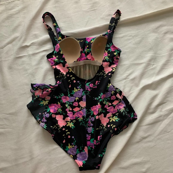 Vintage Maxine of Hollywood Floral Skirt Swimsuit - Picture 5 of 11